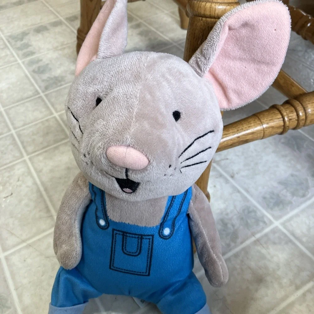 If You Give a Mouse A Cookie Plush Toy In Blue Overalls Stuffed Animal 13 Inches